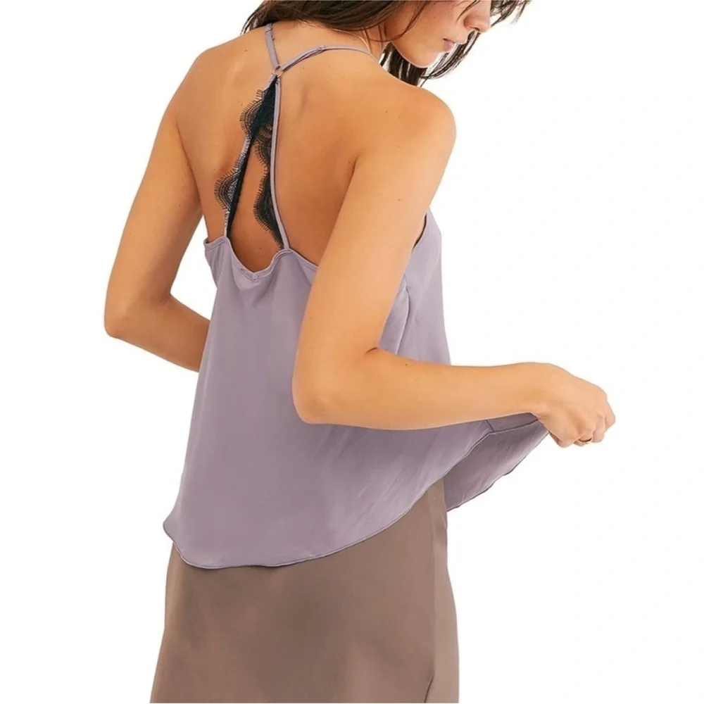 Free People Starlight Camisole Cami Misty Plum L - Picture 2 of 9